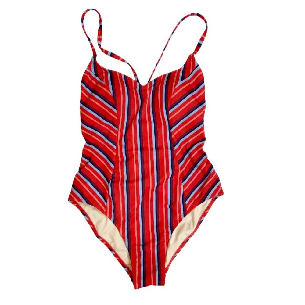 Kona Sol Striped Bathing Suit Size Medium